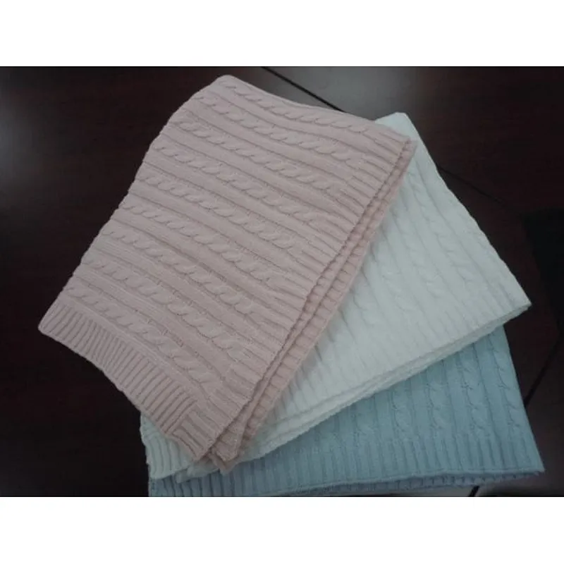 100% cotton solid design knitted baby blanket fabric