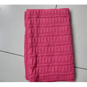 Wholesale 100% Cotton Solid Color Knitted ECO-Friendly Baby Blanket