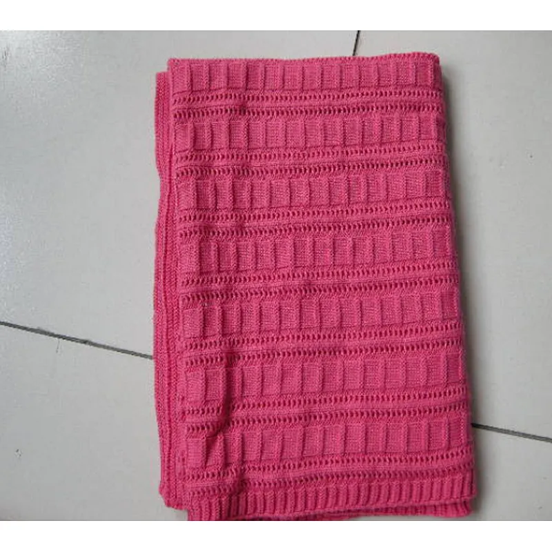 Wholesale 100% Cotton Solid Color Knitted ECO-Friendly Baby Blanket
