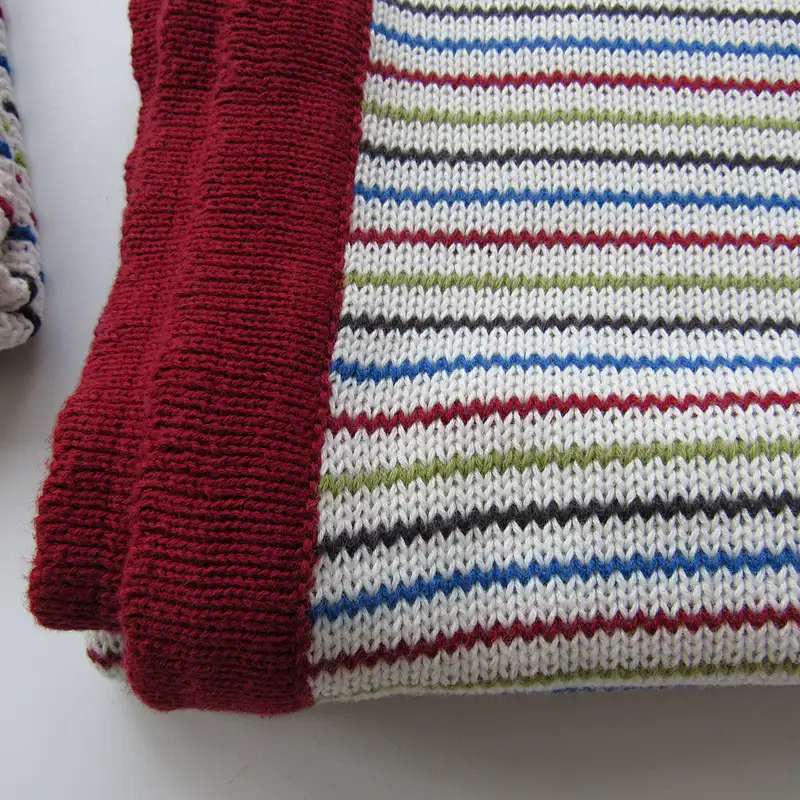 Stripped knitted baby blanket