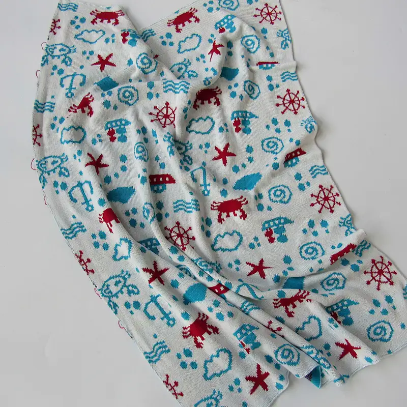 Sea knitted baby blanket