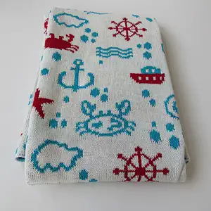 Sea knitted baby blanket