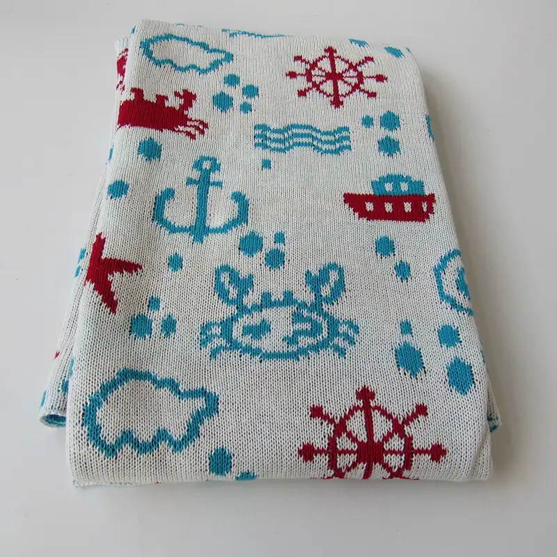 Sea knitted baby blanket