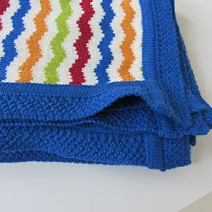 Wave knitted baby blanket