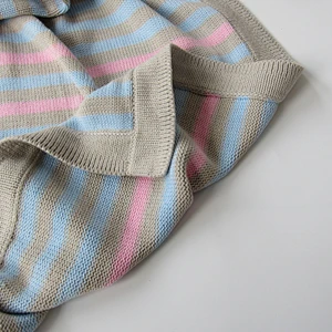 Stripped knitted baby blanket