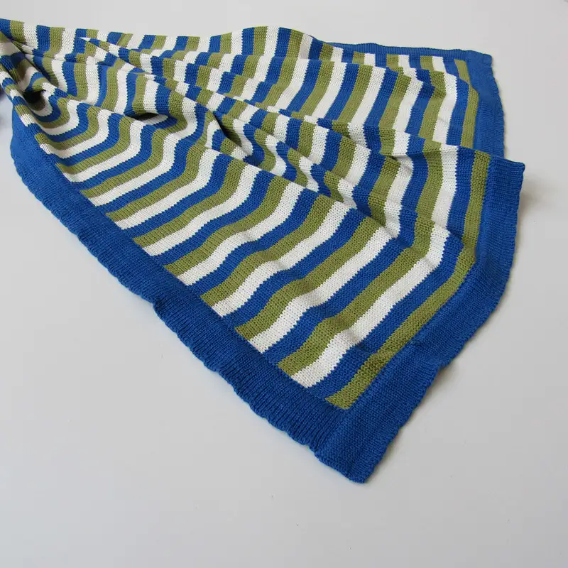 Stripped knitted baby blanket