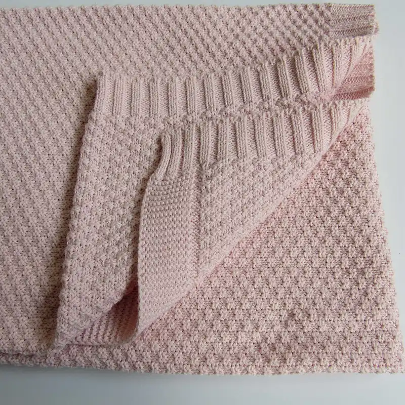 100% cotton solid color knitted blanket