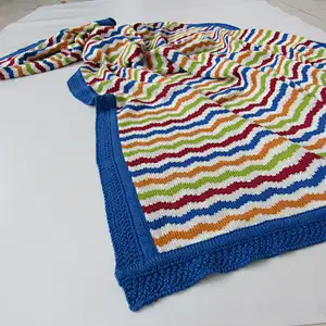 Wave knitted baby blanket
