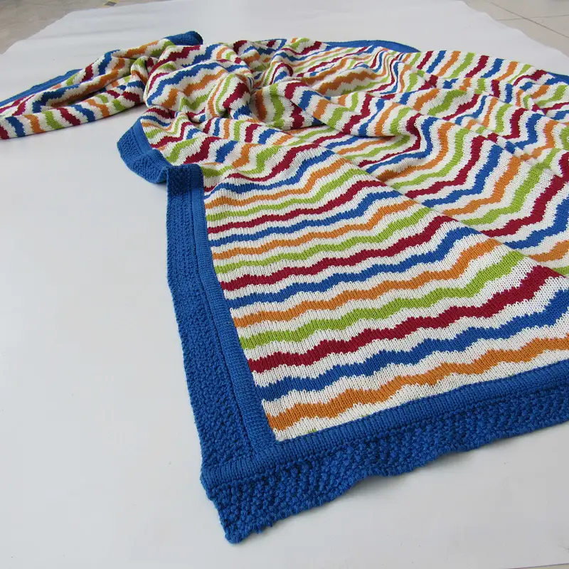 Wave knitted baby blanket