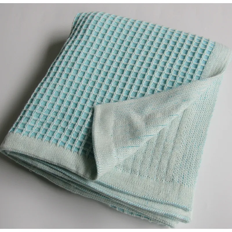 knitted waffle blanket