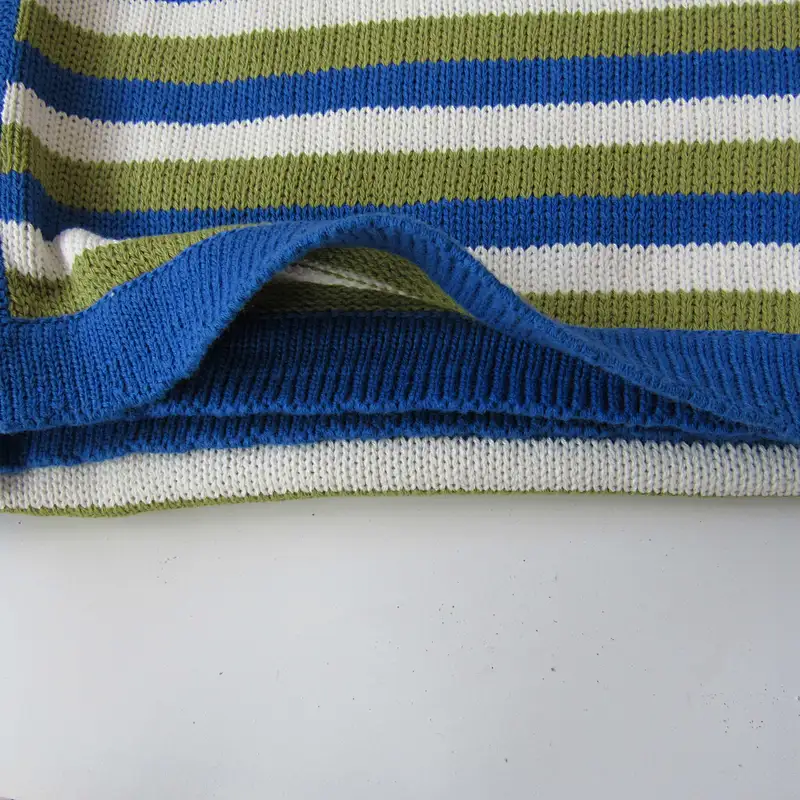 Stripped knitted baby blanket