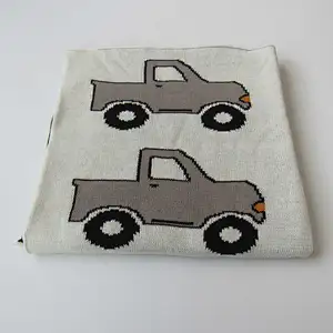 Truck knitted baby blanket