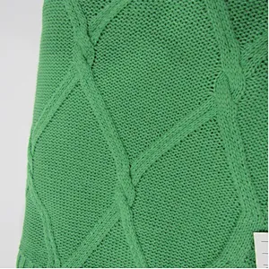 KNITTED BLANKET WITH FASHION CABLE