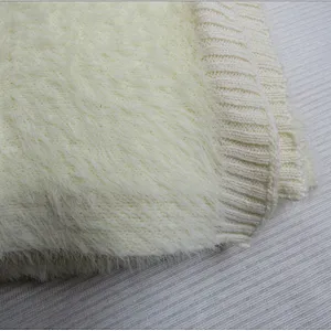 SOLID KNITTED BLANKET WITH RIB ON THE EDGE