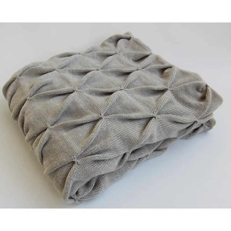 newest yarn dyed  knitted blanket with fashion pattern
