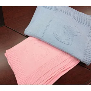 Wholesale 100% Cotton Solid Color Knitted ECO-Friendly Baby Blanket
