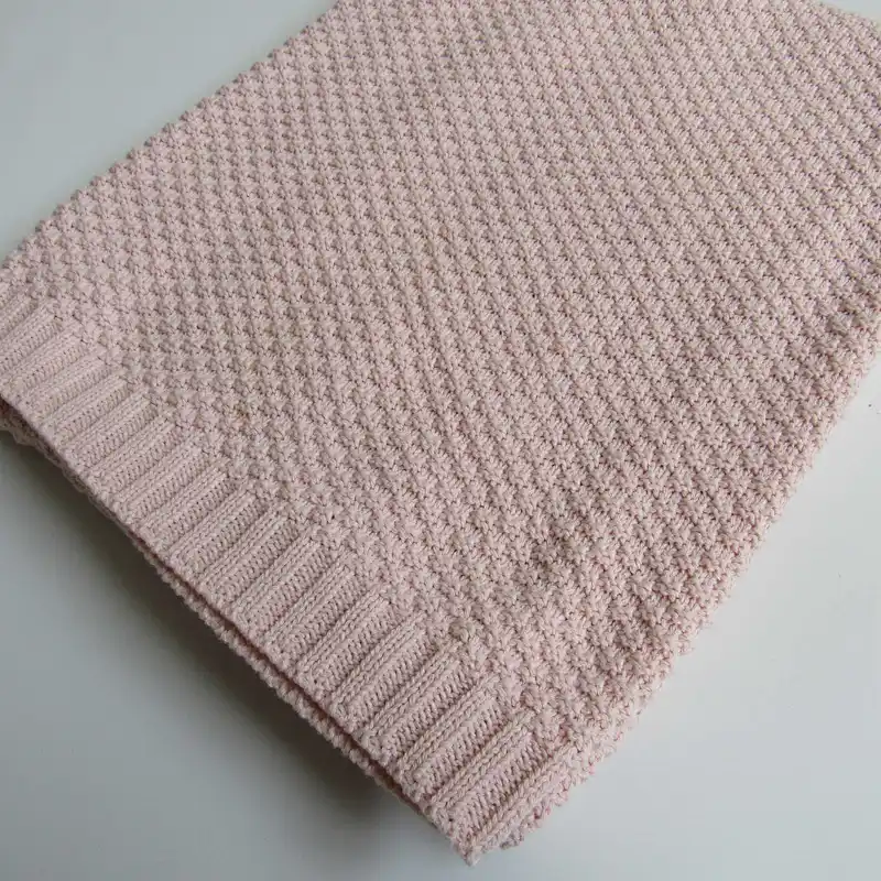 100% cotton solid color knitted blanket