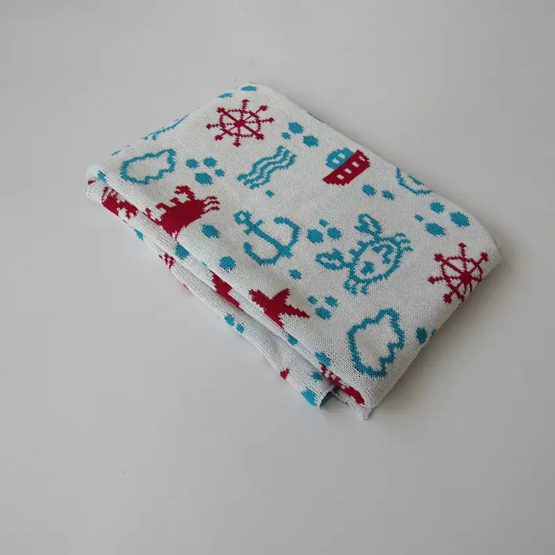 Sea knitted baby blanket