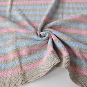 Stripped knitted baby blanket