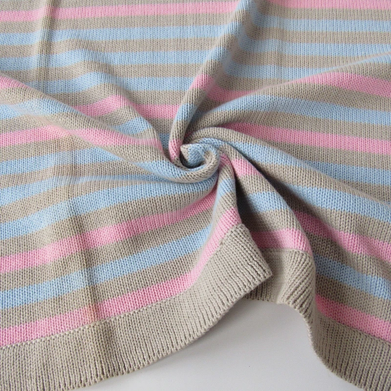 Stripped knitted baby blanket