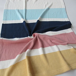 Stripped knitted baby blanket