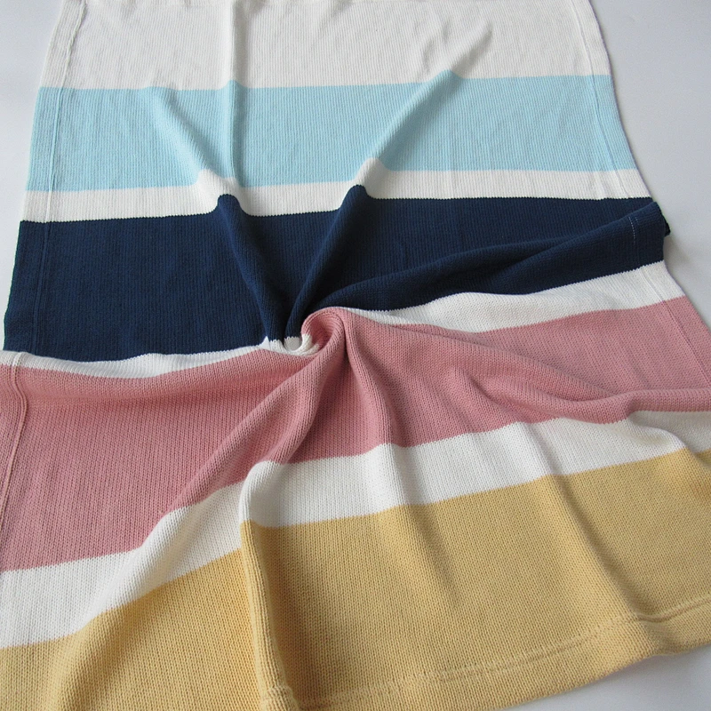 Stripped knitted baby blanket