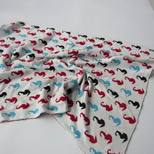 Jacquard knitted baby blanket