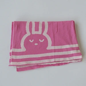 Rabbit knitted baby blanket