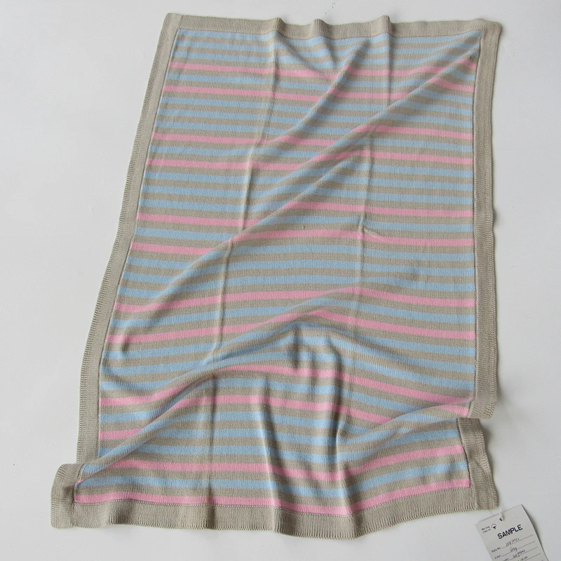 Stripped knitted baby blanket