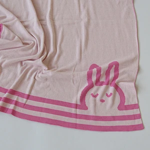 Rabbit knitted baby blanket