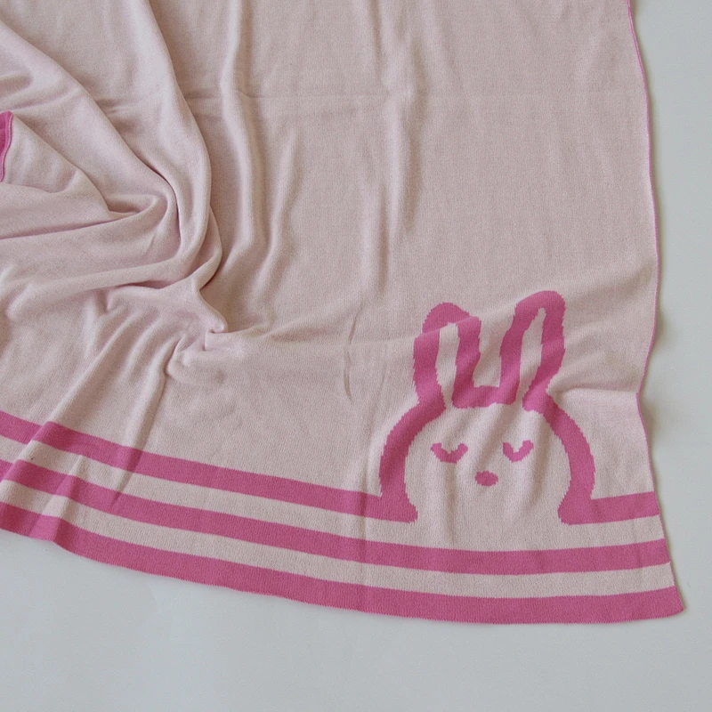 Rabbit knitted baby blanket