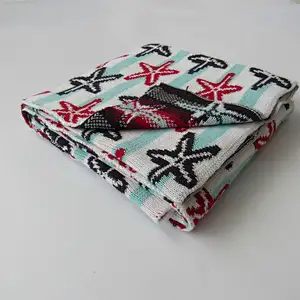 Starfish knitted baby blanket