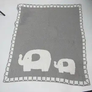 100% polyester animal knitted baby blanket