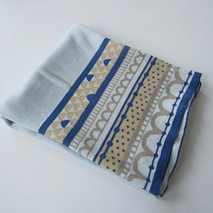 Jacquard knitted baby blanket