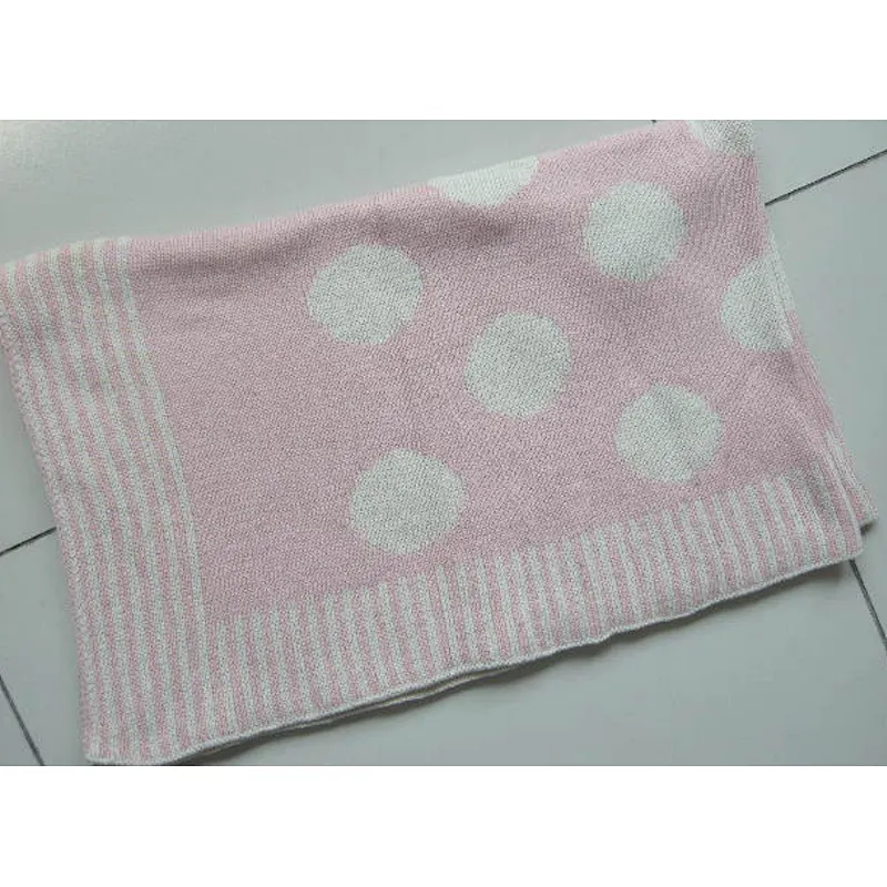 OEM ODM Factory Blue and White Cotton Knit Baby Blanket