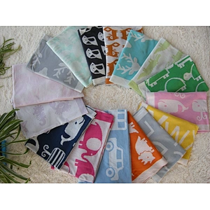 Jacquard knitted baby blanket