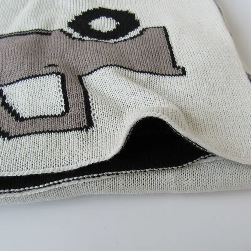 Truck knitted baby blanket