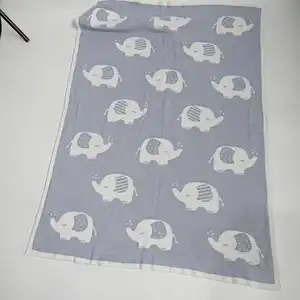 100% cotton animal knitted baby blanket