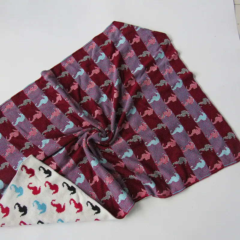 Jacquard knitted baby blanket