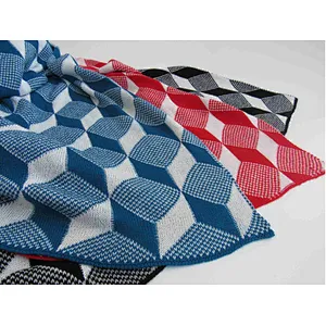 knitted  jacquard blanket with 3D effective