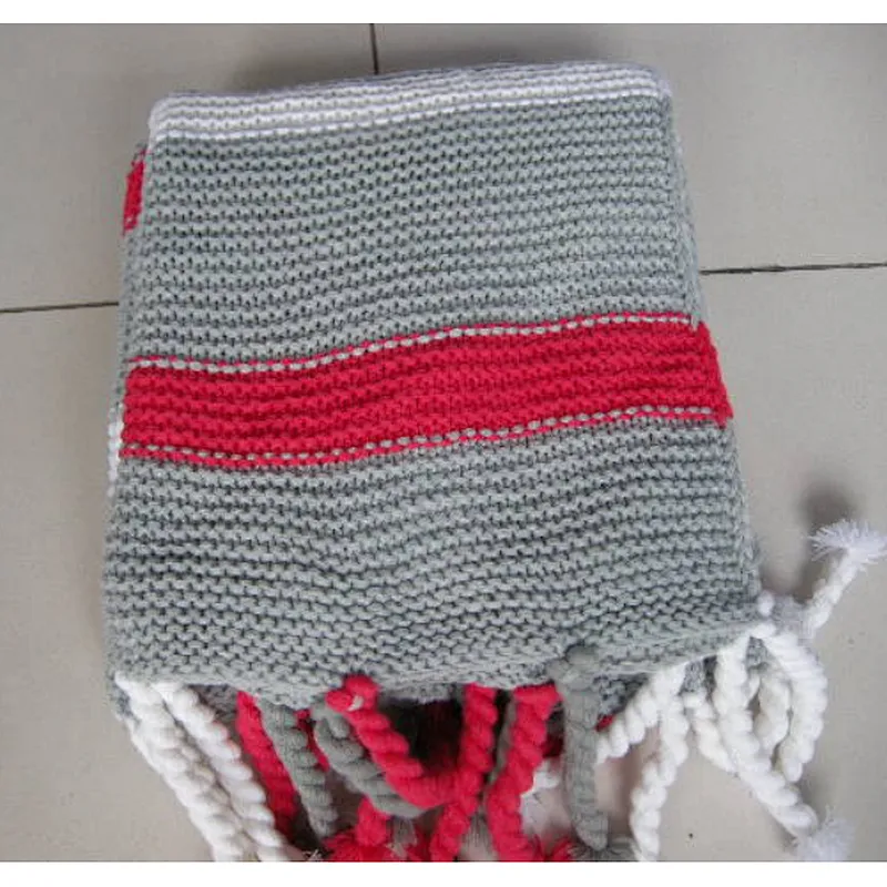 knitted blanket with tassel for sofa and decration