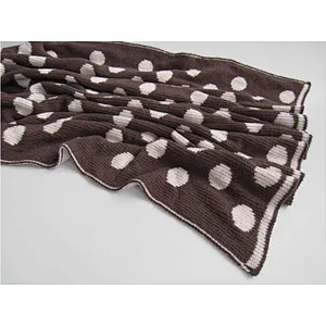 100%chenille blanket with  big dot jacquard