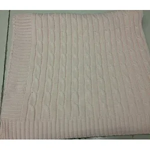 100% cotton solid design knitted baby blanket fabric
