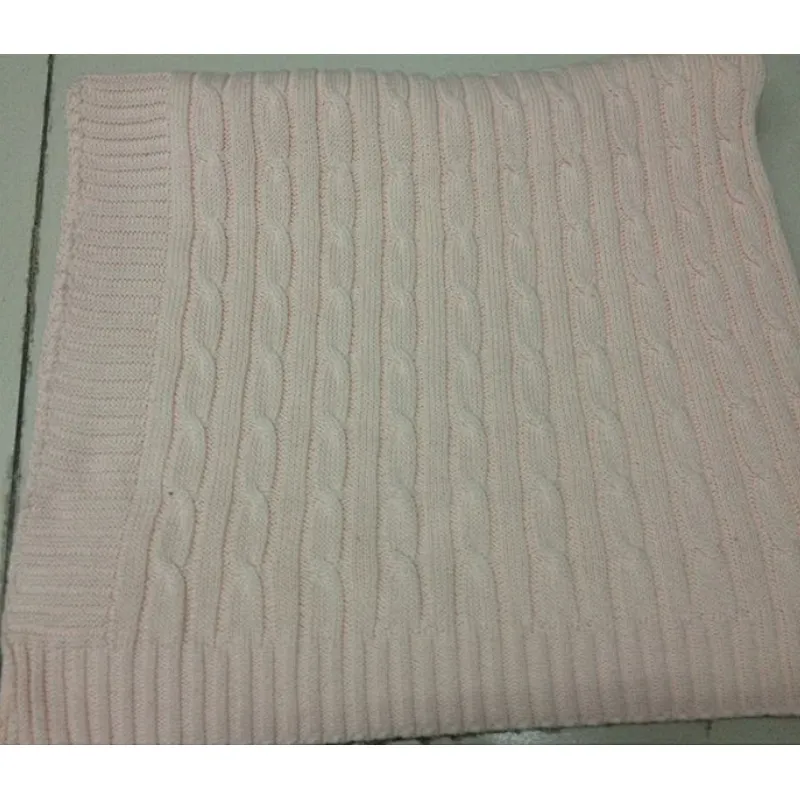 100% cotton solid design knitted baby blanket fabric