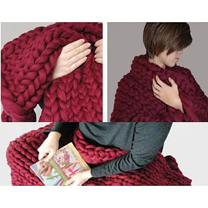 handmade thick yarn blanket