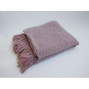 diamond acrylic knit woven blanket with tassels