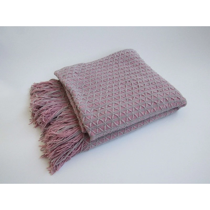 diamond acrylic knit woven blanket with tassels