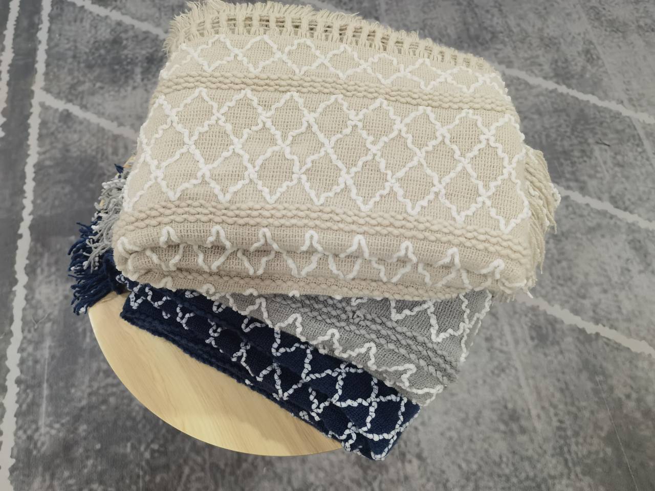 yarn knitted chennille blanket for safa &bed