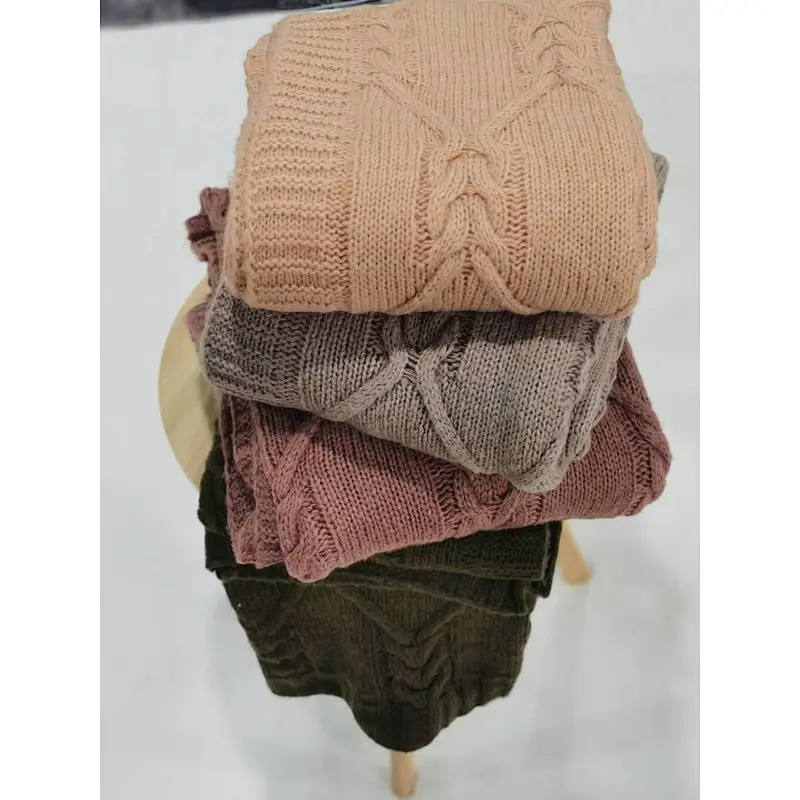 Adult fashion classical knit cable throws
