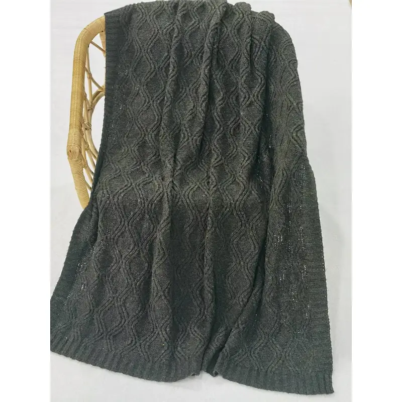 Multi - color diamond knit blanket
